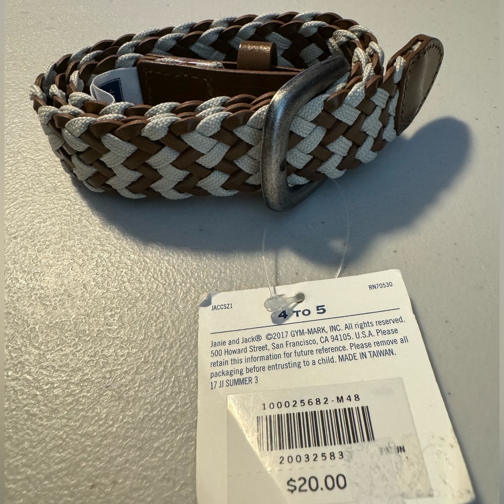 NWT Boys Janie & Jack belt 4-5 yrs